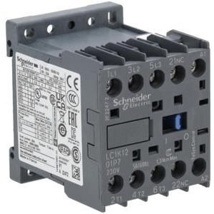 Schneider Electric LC1K1201P7 TeSys K mini-aansluiting, 3P AC-3, 440 V 12 A, spoel 230 V AC