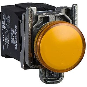 Schneider XB4BV35 lichtmelder, oranje, compleet. Ø22 gladde kalotten m. BA9s-gloei. 110.120V