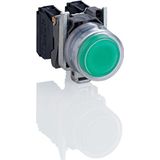 Schneider XB4BP383B5EX lichtdrukknop, siliconen dop, groen, 1S, drukknop, LED 24V AC, ATEX