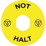 Schneider Electric - Schild D60mm - Geel - Noodstopknop - Type ZBY9330T