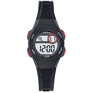 Tekday-Horloge-Kinderhorloge-Digitaal-Alarm-Stopwatch-Timer-Datum-Backlight-10ATM waterdicht-Zwemmen-Sporten-28MM-Zwart/Antraciet