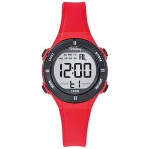 Tekday-Horloge-Unisex-Kinderhorloge-Digitaal-Alarm-Stopwatch-Timer-Datum-Backlight-10ATM waterdicht-Zwemmen-Sporten-32MM-Rood/Zwart