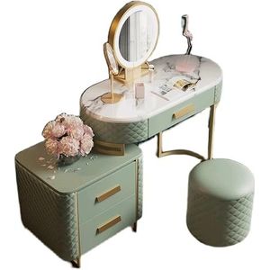 Make-up ijdelheid Prachtig wastafelbureau met led-verlichte spiegel en dressoir, kaptafel, slaapkamer, eenvoudig te monteren, elegant ontwerp Appartement