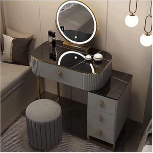 Ijdelheden Prachtig Vanities Luxe Vanity Bureau met 4 Laden Nachtkastje Moderne Kaptafel Set met Kruk Kaptafel Slaapkamermeubels (Color : A-70cm)