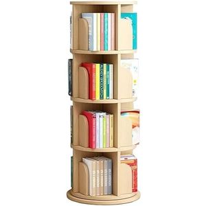 Boekenkast Roterende boekenplank 4-laags massief houten vrijstaande boekenkast Boekopbergrek Grenen Smalle boekenplankorganizer Woonkamer