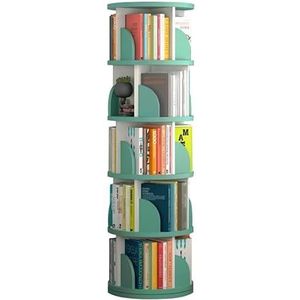 Boekenkast 5 Tier Roterende Boekenplank Moderne 360 ​​Display Vloerstaande Boekenkast Met Baffle Creatieve Boekenplank Opbergrek Slaapkamer (Color : Green, Size : 160x46cm)