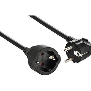 Electraline 101548 Verlengkabel voor de tuin, 25 m, wit kunststof kabel, IP20, verlengkabel met kinderbeveiliging/geaarde verlenging, zwart, 25 m