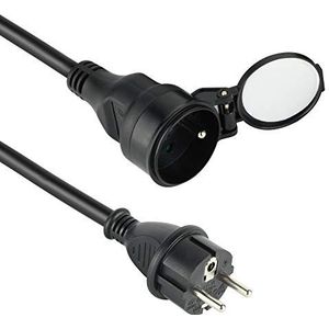 Energialine verlengkabel, professioneel, waterdicht, IP44 25 M zwart.