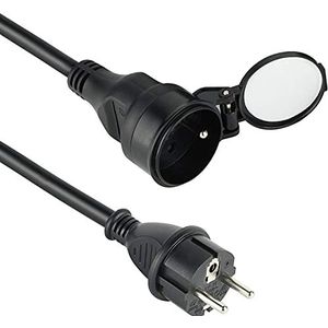 Electraline - 200122 - Verlengkabel - Zwart - IP44 - Professioneel - Waterdicht - 10 m