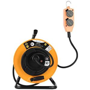 Electraline 208671 Professionele elektrische wikkelaar, geel/zwart, 30 m