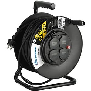 Elektrialine Pro-Line kabelhaspel, zwart 3G 1,5 mm2 40 M zwart