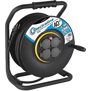 Electraline - Pro-Line - Kabelhaspel - Zwart - 40 meter - Thermische Beveiligingsschakelaar - IP44 Bescherming