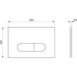 Oleas M1 bedieningspaneel mat chroom voor Ideal Standard ProSys inbouwreservoir