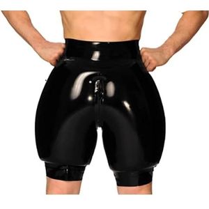 Mannen Opblaasbare Latex Shorts Kruis Rits Rubber Handgemaakte Dubbellaags Onderbroek Mannen Boxershorts Slips Materiaal Ondergoed: