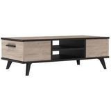TV Cabinet Table Boffet Table Wayne - Melamine - Scandinavische stijl - Geborsteld en Black Oak