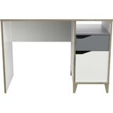 Demeyere Bureau 1PO/1T/1N Genius, mat-wit/lichtgrijs, 166 x 500 x 764 mm