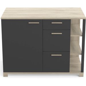 Keukenkast onderkast Atelier 120cm keukenelement met 1 deur en 3 laden