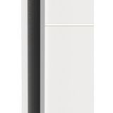 Demeyere Schuifdeurkast met moderne kledingkast - kleur: wit mat en metalen afwerking - 116, bewerkt hout, 116,5 x 59,8 x 203 cm
