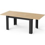 Verlengbare eettafel Craig 160/200 x 90 cm-Hamilton eik/matzwart