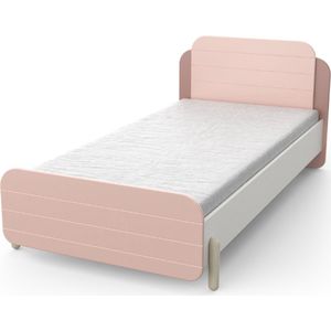 Bed Janne 90 x 200 cm-mat roze/mat wit