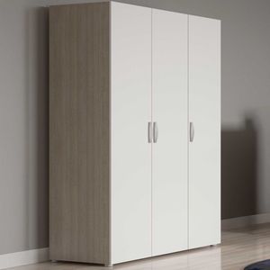 Tweedeurs multifunctionele kast met 6 planken in het wit, 61 x 180 cm, goedkope hoge schoenenkast