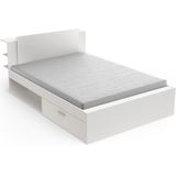 Bett Maura mit Stauraum 140 x 190cm/200 cm-mattweiß