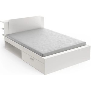 Bett Maura mit Stauraum 140 x 190cm/200 cm-mattweiß
