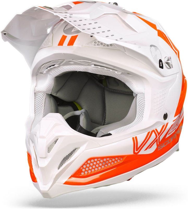 Scorpion - VX-22 Air Ares - Crosshelm - Wit-Neon Rood