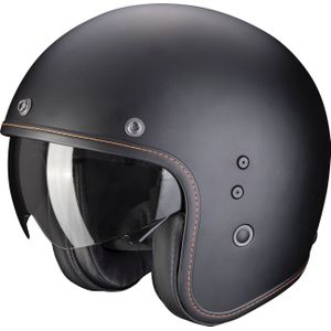 Scorpion - Belfast Evo - Jethelm - Zwart - Geïntegreerd Zonnevizier, Antibacteriële Binnenvoering, Ultra TCT Shell