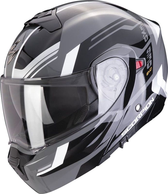 Scorpion Exo-930 Evo Sikon Grey-Black-White - Systeemhelm - Maat M - Motorhelm - ECE 22-06 gekeurd