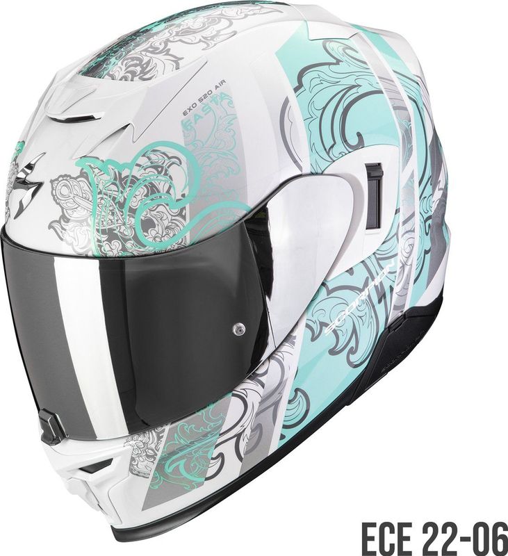 Scorpion - EXO-520 EVO AIR Fasta - Integraalhelm - Wit / Lichtblauw