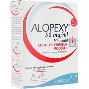 Alopexy Minoxidil 5% spray 3 flacons 60ML|Haargroei|Haaruitval| Minoxidil|5%|Heren|Gratis pipet| 3 maanden|