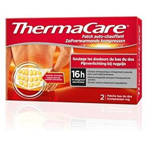 ThermaCare Zelfverwarmend rugkussen, verlicht pijn in de onderrug, 8 uur constante warmte, verpakking met 2 stuks.