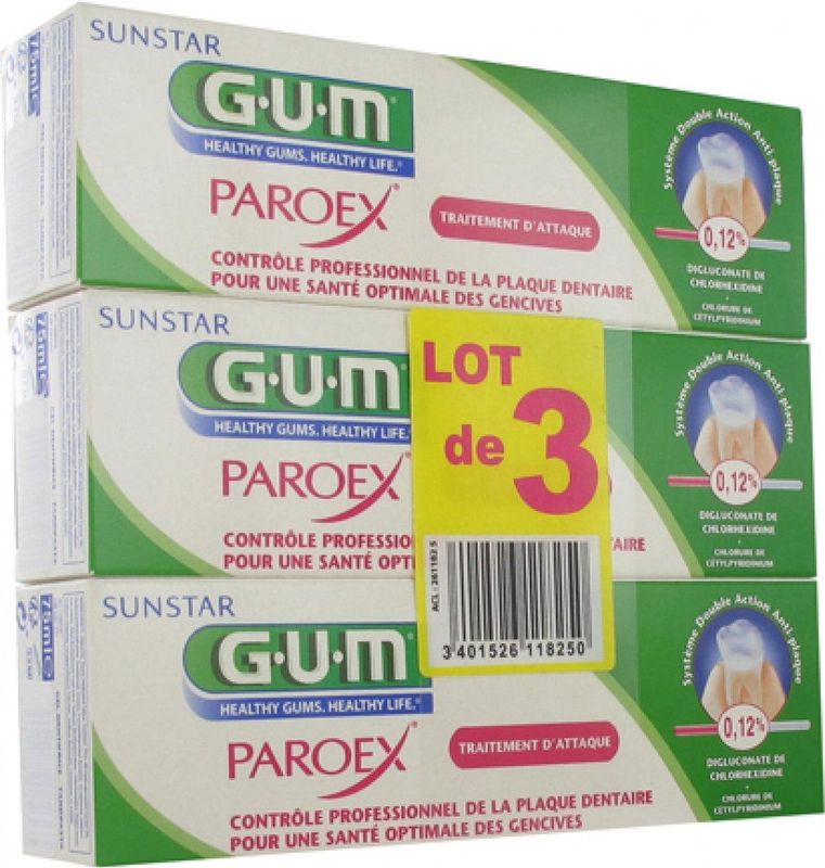 GUM - Paroex - Tandpasta Gel - Set van 3 x 75 ml