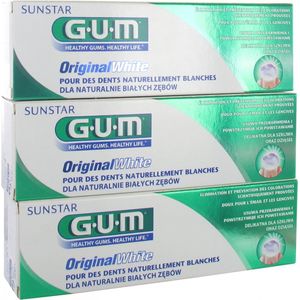 GUM - Original White - Tandpasta Set - Wit - 3 x 75 ml