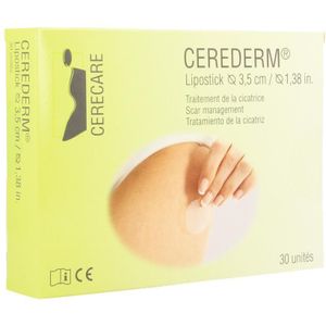 Cerederm Littekenpleister silicone Lipostick 3,5cm Silicoon pleister 30 stuks