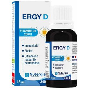 Ergy - D - Multivitaminen - 15ml - Rijk aan Vitamine D3 uit Lanoline