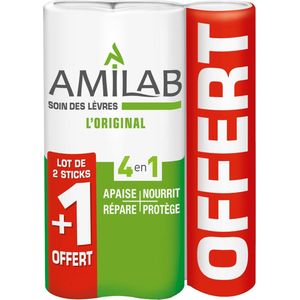 Amilab lippenbalsem - Trio 3x 3,6ml - Stick Lèvres