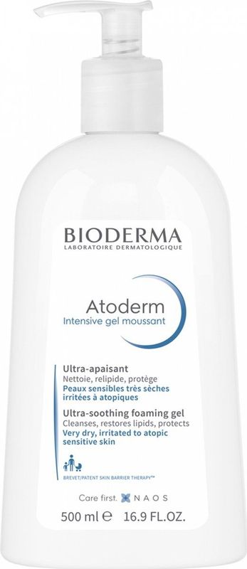 Bioderma Atoderm Intensive Gel Moussant Voedende Schuimgel voor Zeer Droge Gevoelige en Atopische Huid 500 ml