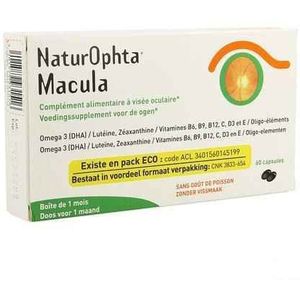 Naturophta - Macula Nf - Voedingssupplement - 60 Caps - Met Visolie en DHA