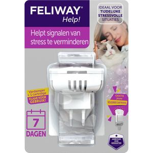 Feliway Help! - Verdamper + Cartridge - 7 dagen - Kat - Tijdelijke spannende situaties voor je kat