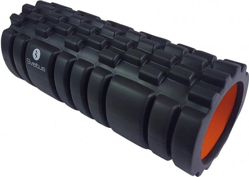 Sveltus Foamroller Met Grid Zwart/Oranje 33 X 14 Cm