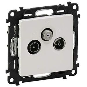 LEGRAND, Valena Life, TV-R-SAT Ster socket, TV-aansluiting, demping 1,5 dB, incl. afdekplaat en draagframe, UHD-TV compatibel, ultrawit, 753152