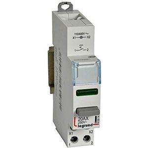 Dubbele functieschakelaar + groene led-indicator – contact 1NO – 110 V ~ 400 V ~ – 1 module