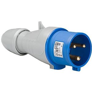 Legrand, CEE-stekker 32A, blauw 3-polig (2P+PE), 6h (230V/32A), beschermingsklasse IP44, IK09, 090107.