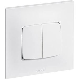 LEGRAND - Neptune 10A Dubbele of Wisselschakelaar - Monoblock Verlichtingsregeling - Klaar voor installatie - Wit