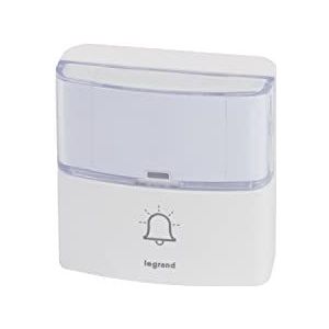 Legrand, Premium draadloze knop met LED-lichtsignaal voor uitbreiding van het comfort en premium draadloze belsets, beschermingsklasse IP44, 094279