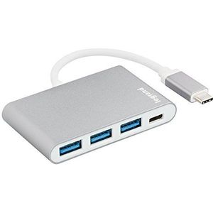 LEGRAND, USB-C HUB/Multi adapter met oplaadaansluiting, 3x USB 3.1 met 1,5 Gbps en 1x USB-C oplaadpoort voor bijv. Macbook, ASUS Zenbook, Chromebook, Pixel etc., 050694