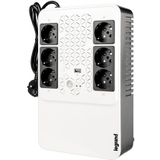 Legrand - Keor Multiplug - UPS-systeem - 800 VA - 6 Schuko-stopcontacten - USB-oplader