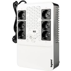 Legrand - Keor Multiplug - UPS-systeem - 800 VA - 6 Schuko-stopcontacten - USB-oplader